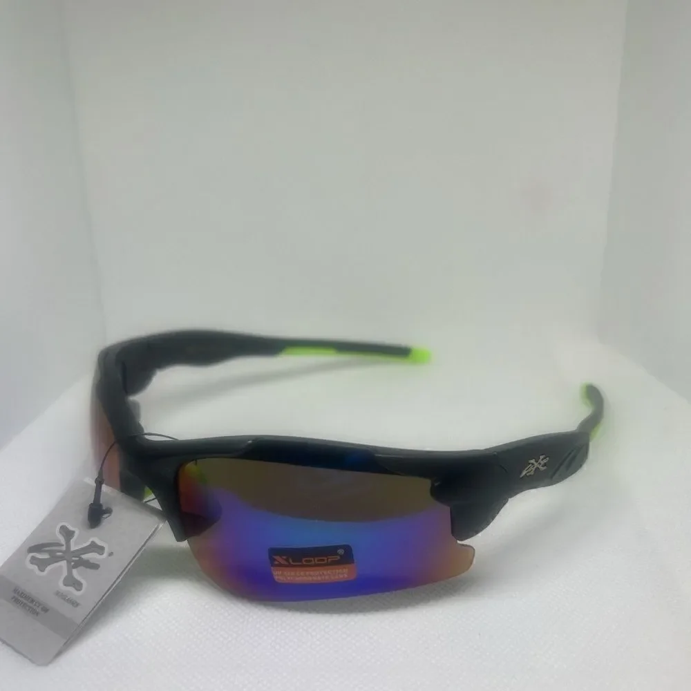 X-Loop Wrap Semi-Rimless Mens Shades Sunglasses